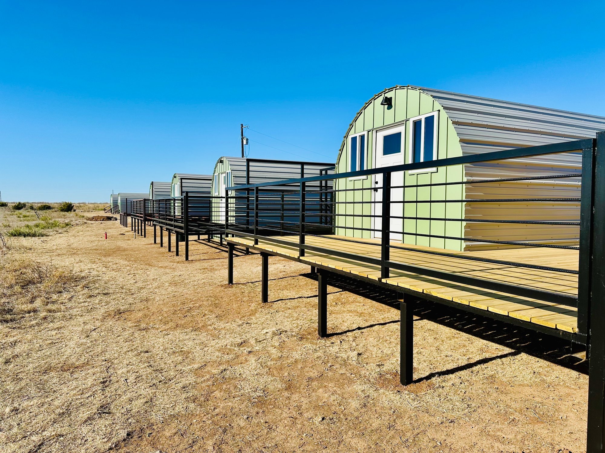 Line of Six Completed Pods